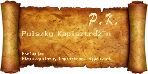 Pulszky Kapisztrán névjegykártya